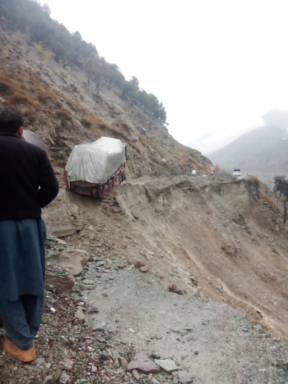 landslide at RD 11+950, Patrak Kumrat