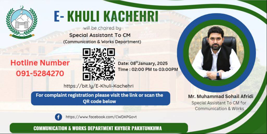 C&W Department Hosts E-Khuli Kachehri on January 8, 2025, for Public Grievance Redressal