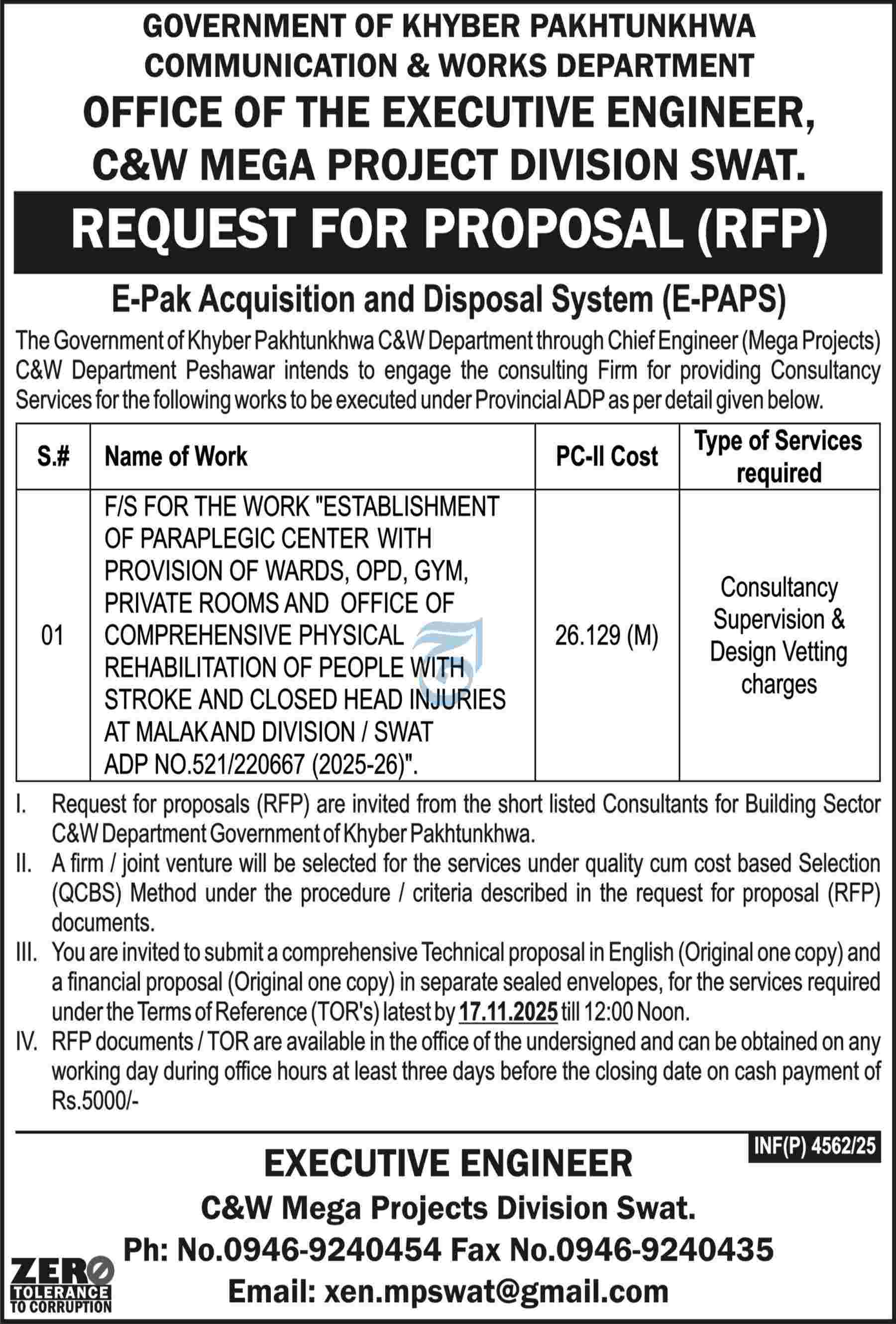 Request for Proposal (RFP) C&W Mega Projects Division Swat